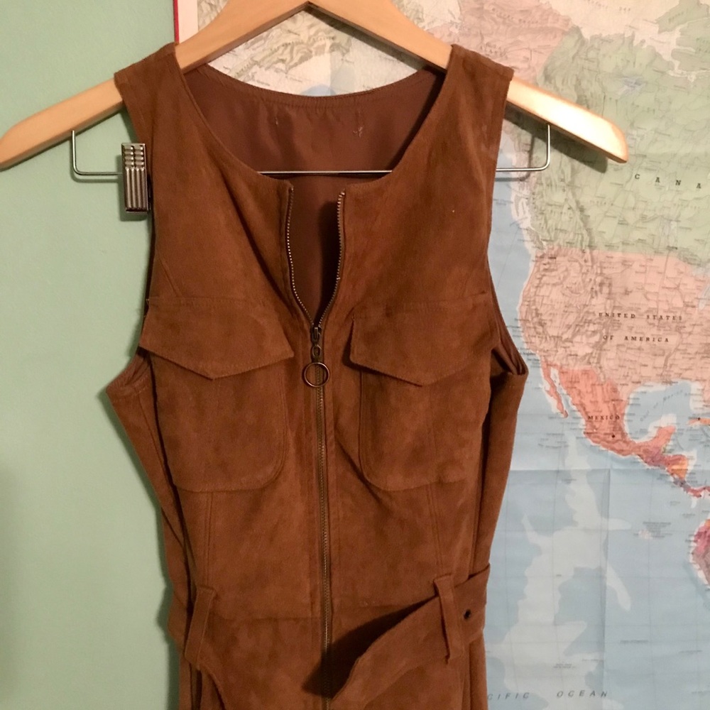 Brown suede Abercrombie dress - Picture 3 of 5